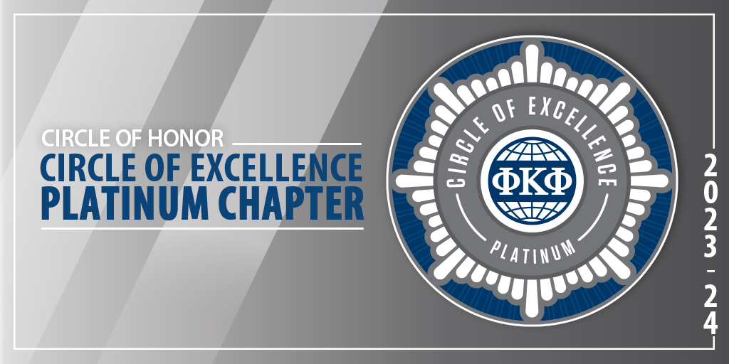 Phi Kappa Phi Circle of Excellence Platinum Chapter banner