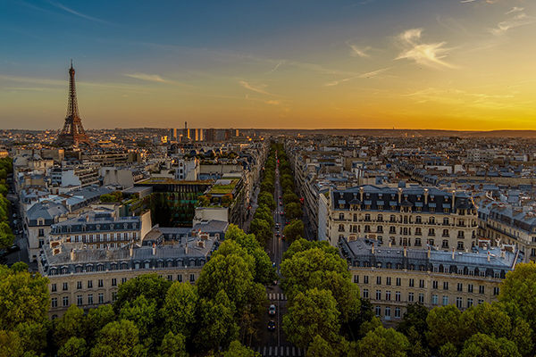 A view of Paris from the Arc de Triomphe, 17 October 2019