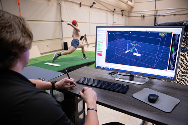 Norris High School graduate Collier Hestermann goes through an evaluation at the Biomechanics Pitching Lab