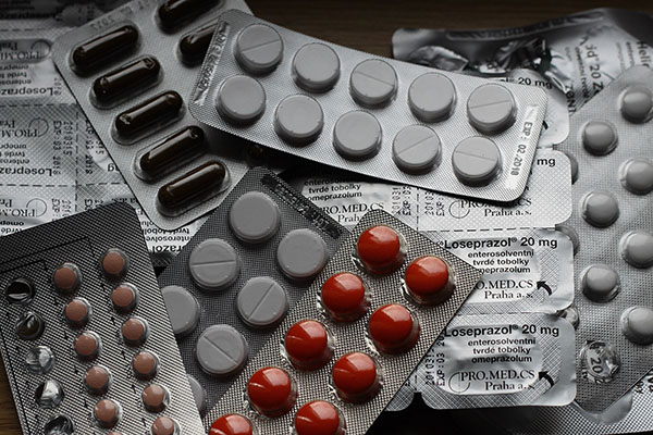 variety of pills in blister packs