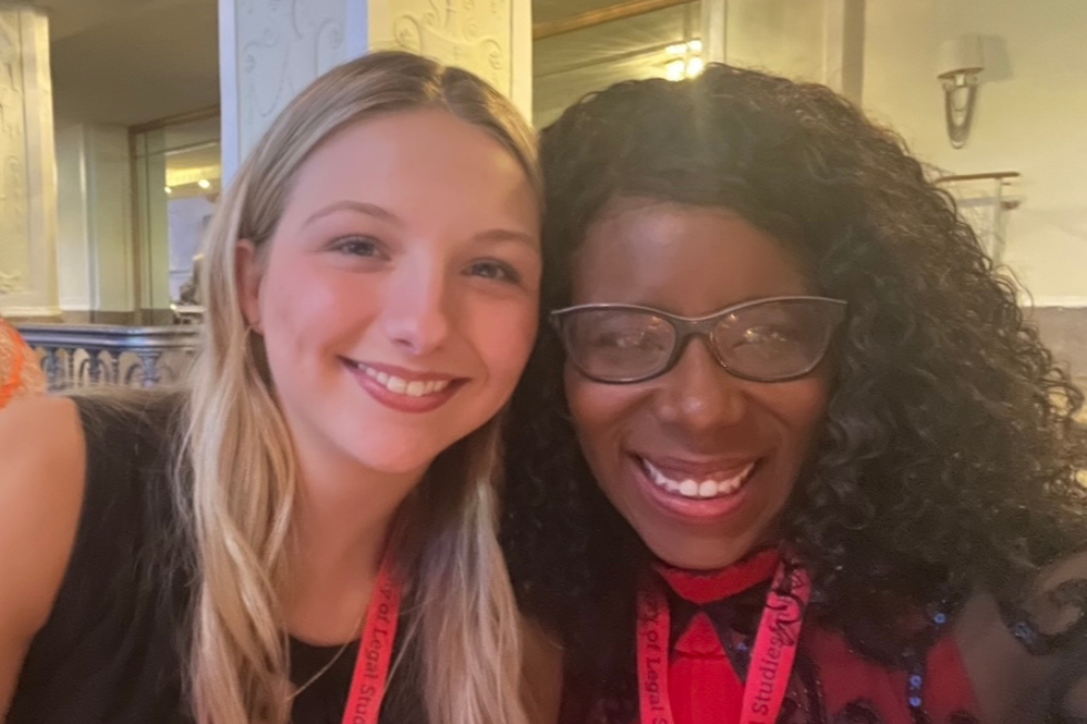 Kaylee Lahti smiles with her mentor, Prof. Destynie Sewell.