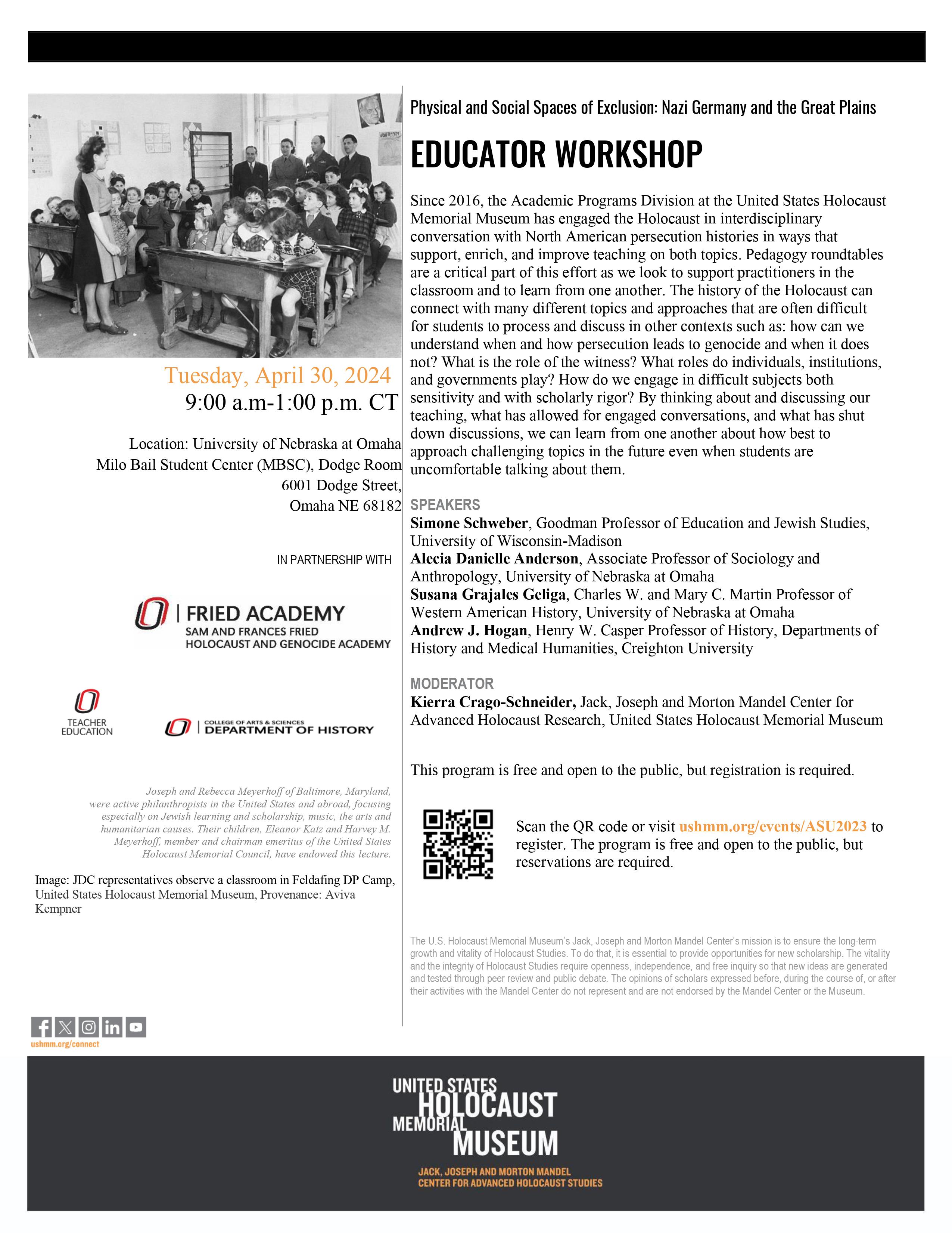 Educator Workshop flyer
