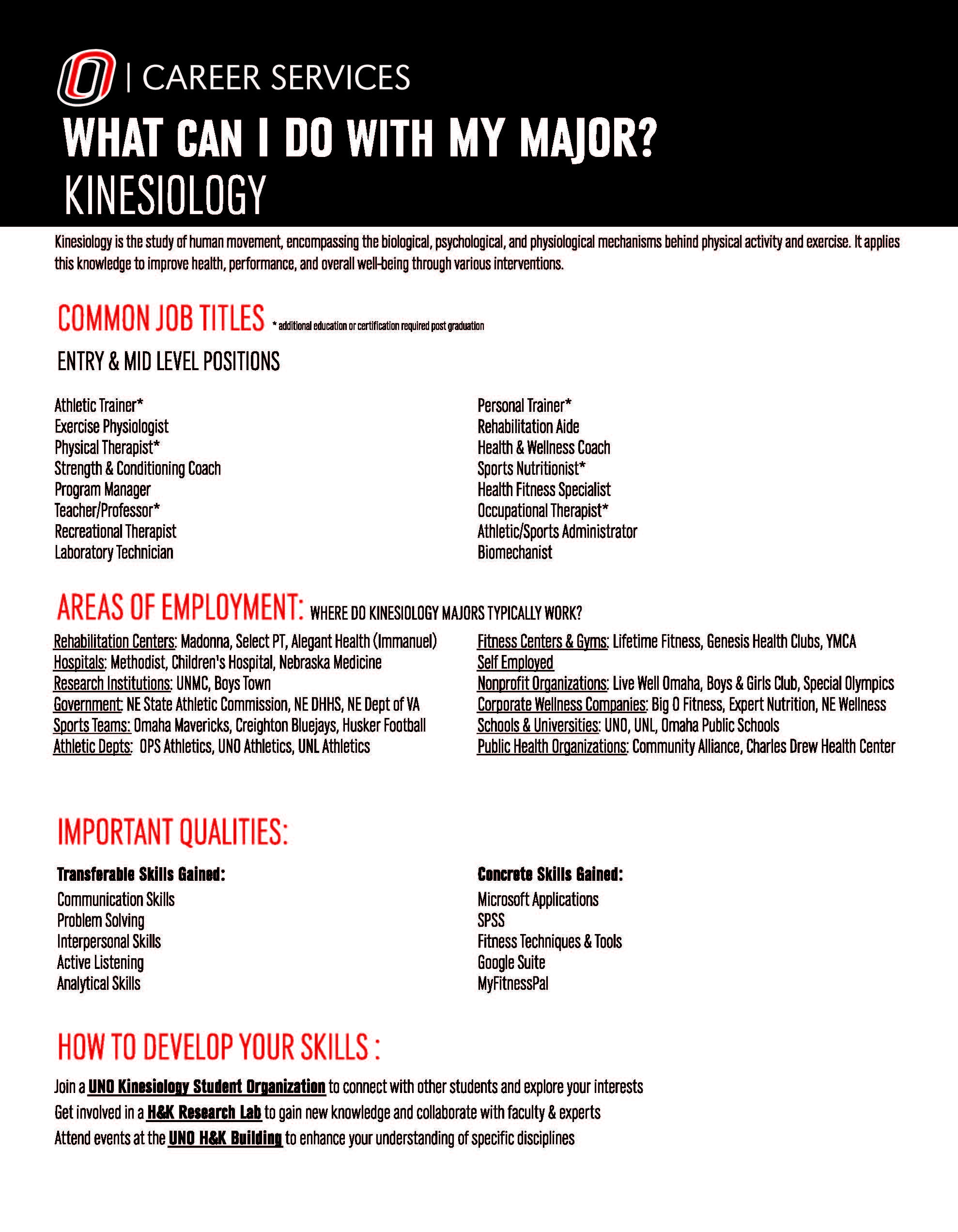 potential careers in kinesiology