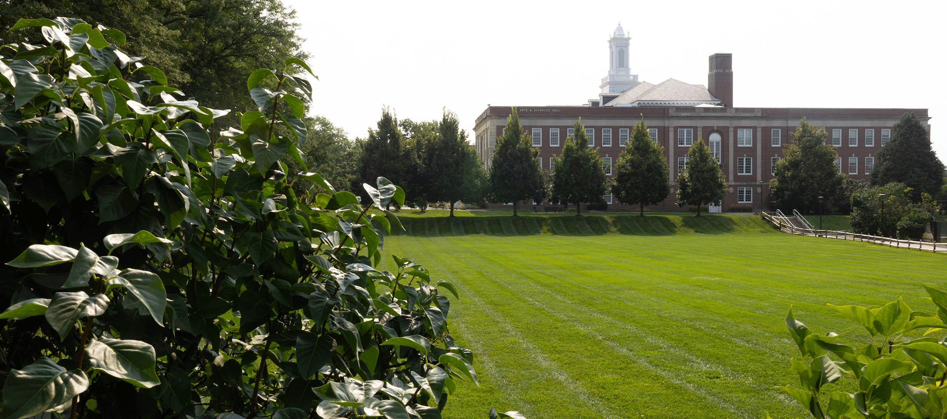 uno campus with arts and sciences hall in the background