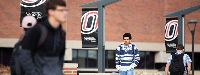 students walking on dodge campus