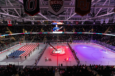 uno hockey arena honoring veterans night