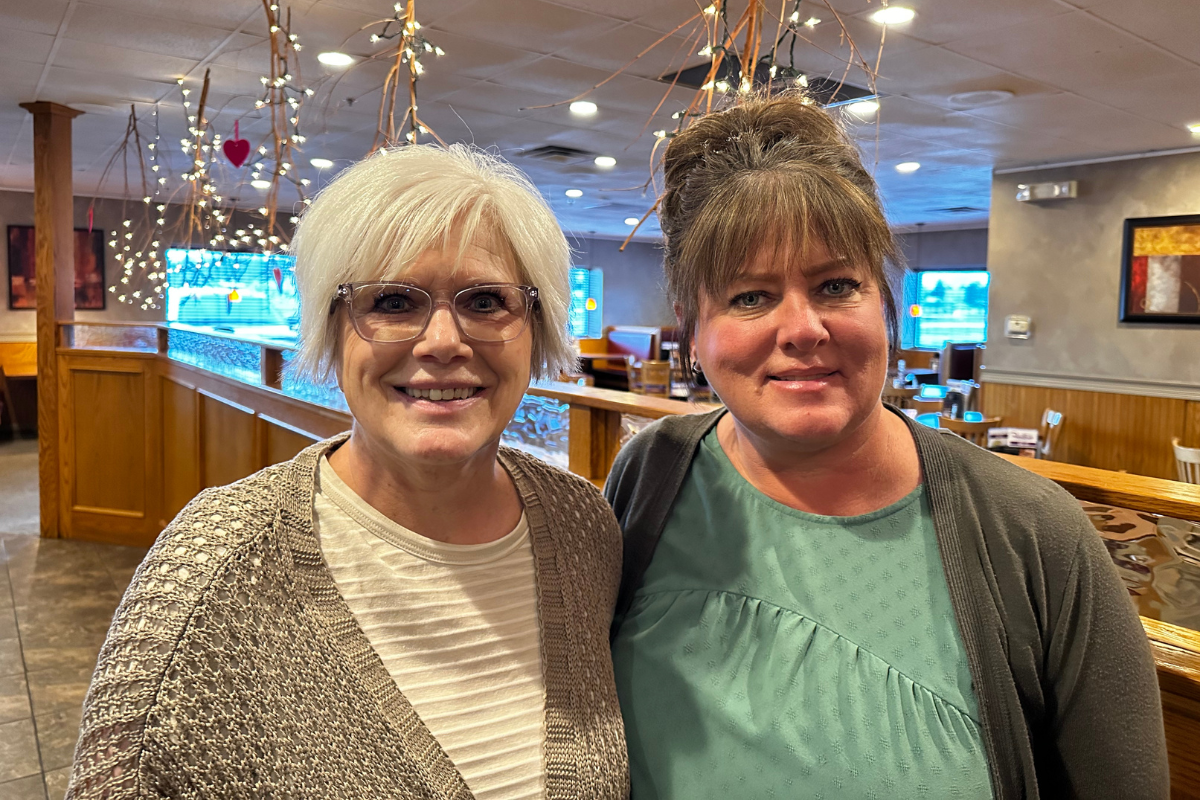 Donna Meyers Frank and Meredith Evert in Franklin's Bistro