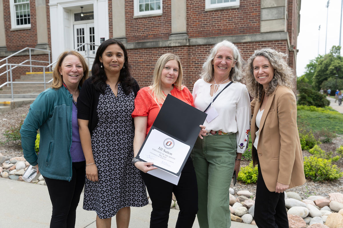 Jill Sutton with colleagues and CAS Dean Melanie Bloom