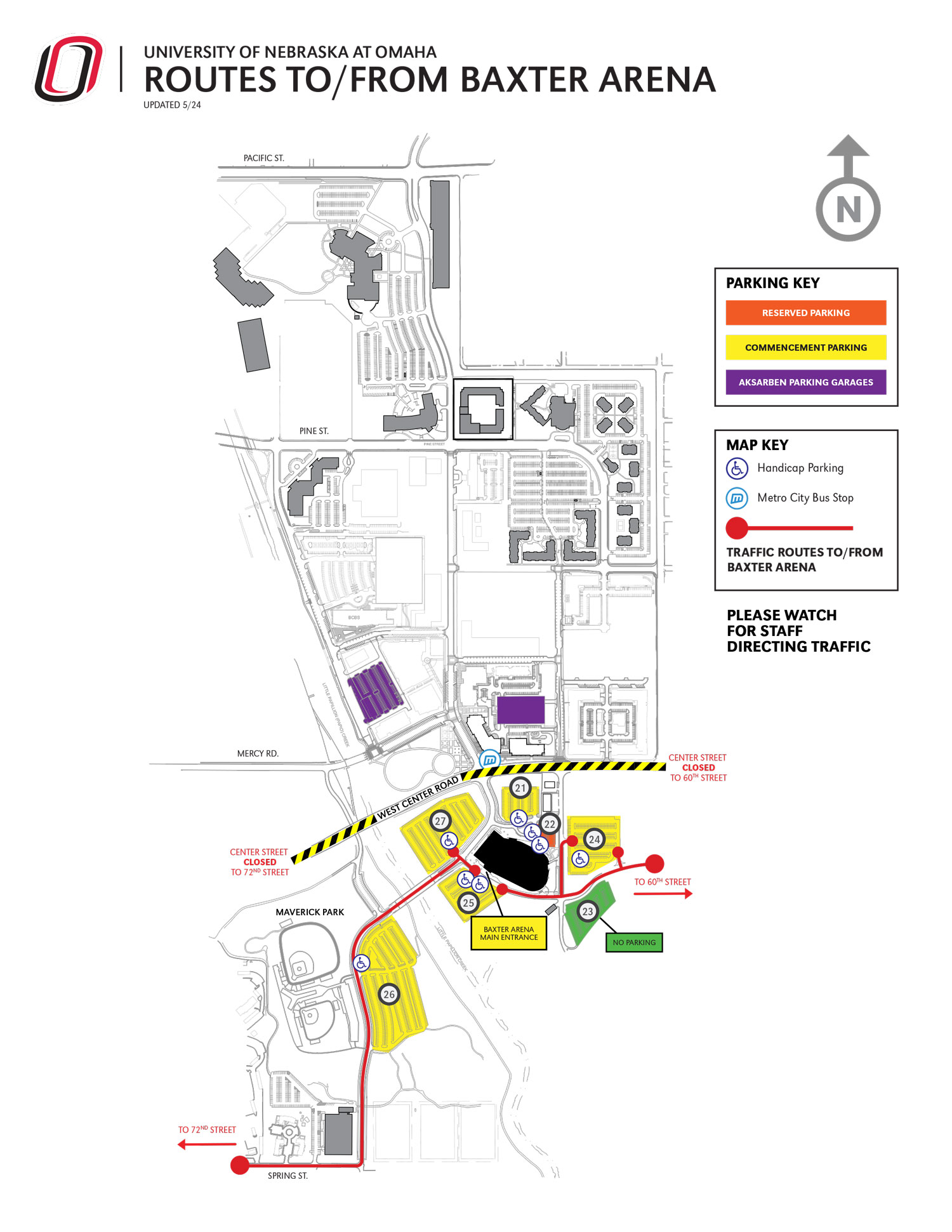 Baxter Arena routes map