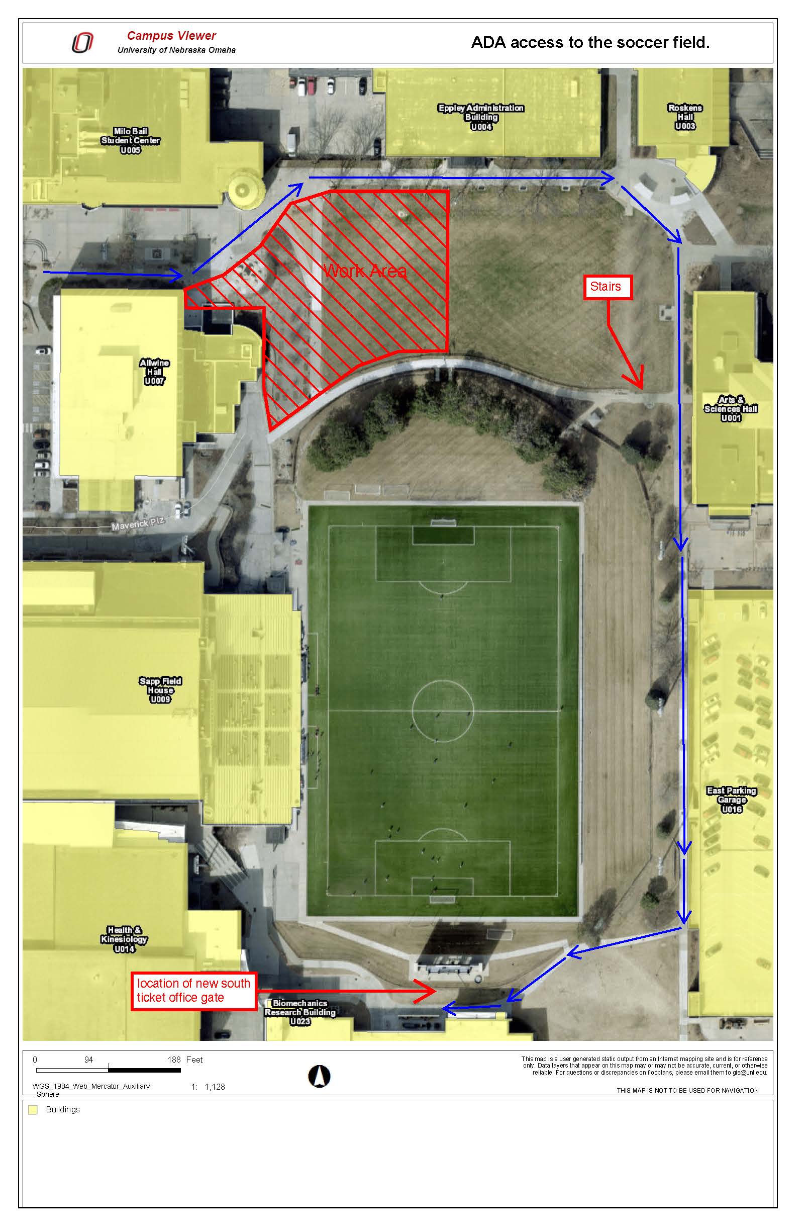 Map for movement around the steamline site