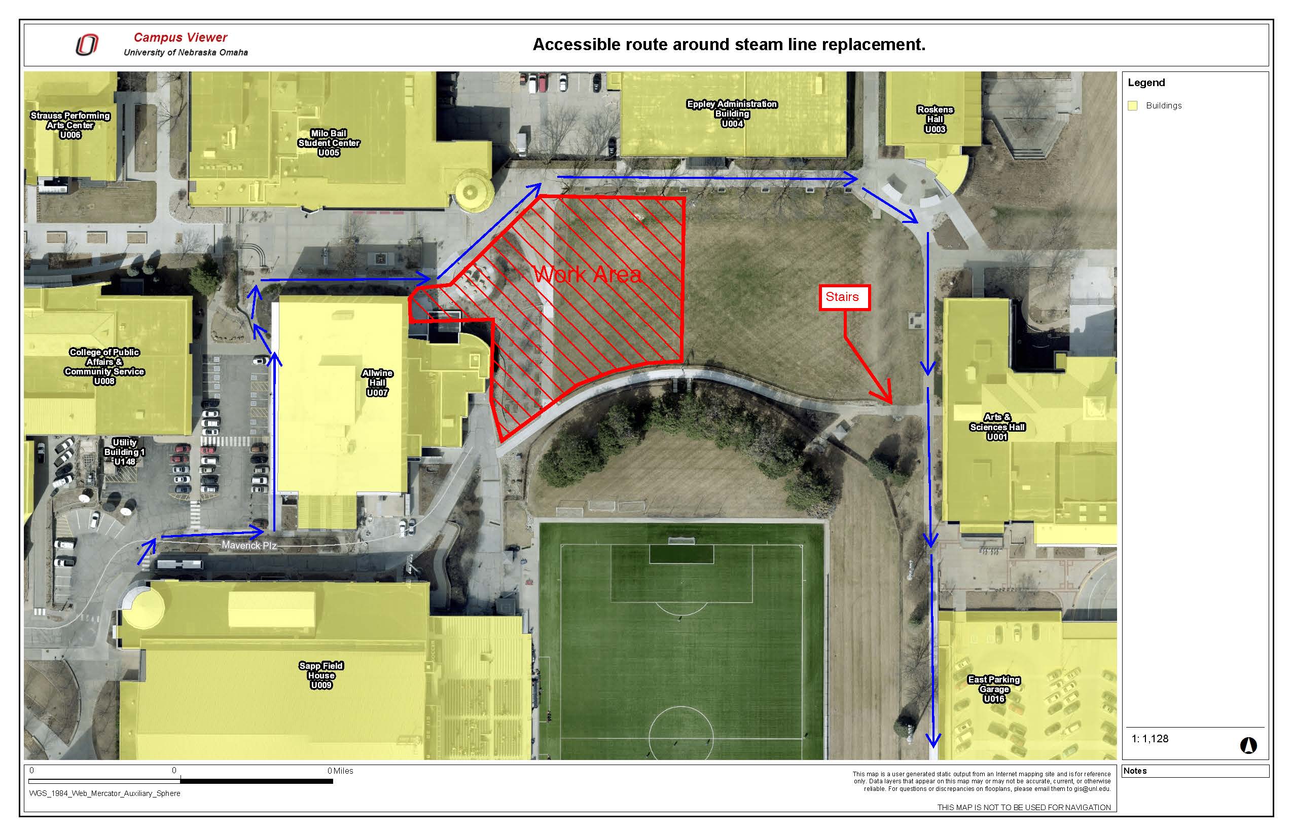 Map for movement around the steamline site