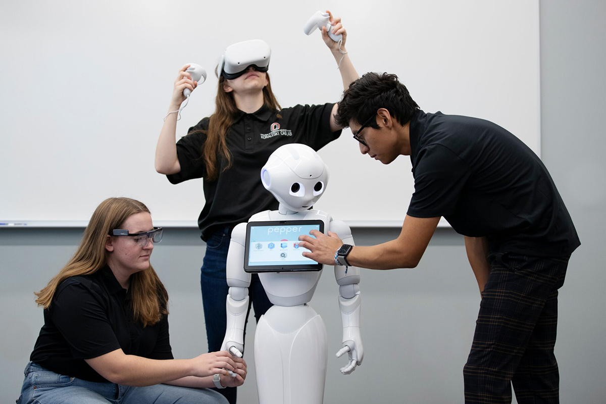 Researchers at the Koraleski CAB Lab experiment with a robot, virtual reality, and more.