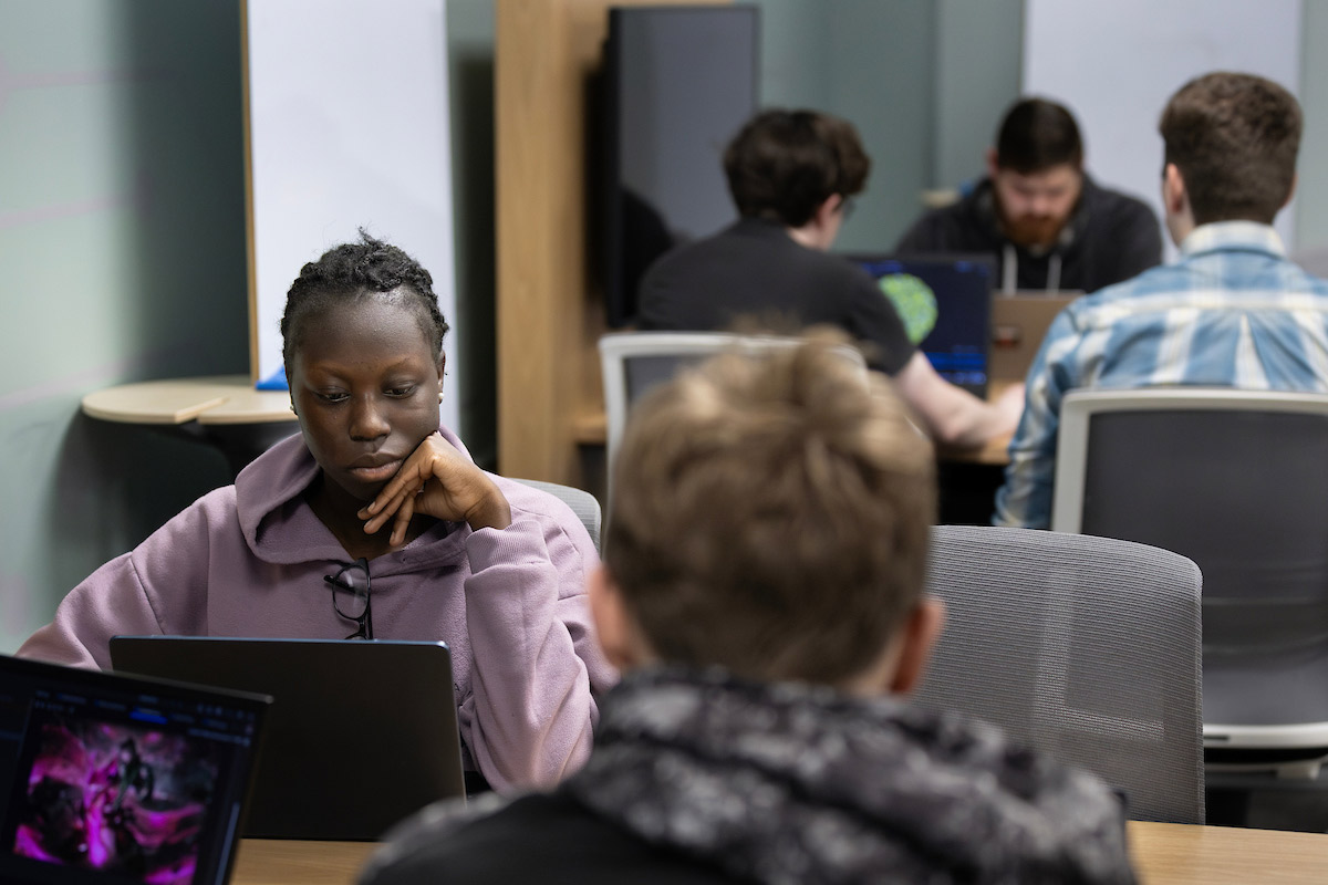 Students participate in an image processing class in the College of Information Science & Technology at the University of Nebraska at Omaha (UNO).