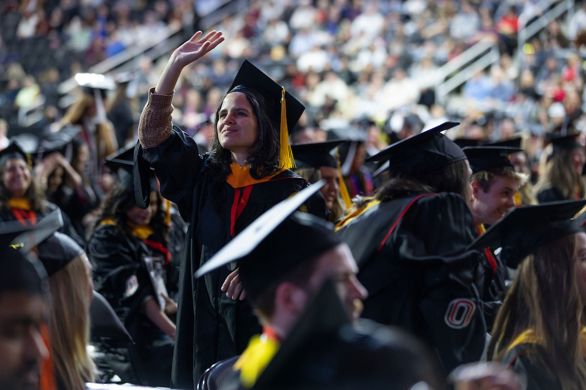 UNO graduates received their degrees during the December Commencement at Baxter Arena for the University of Nebraska at Omaha on Friday, Dec. 20, 2024, in Omaha, Nebraska. Photo: Ryan Soderlin, Office of Strategic Marketing and Communications. 