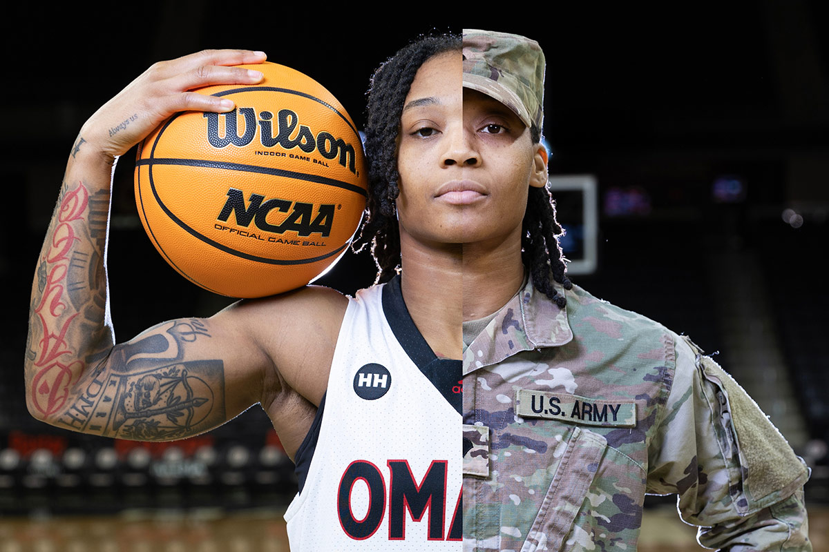 Ja Harvey, senior guard for Omaha Women's Basketball