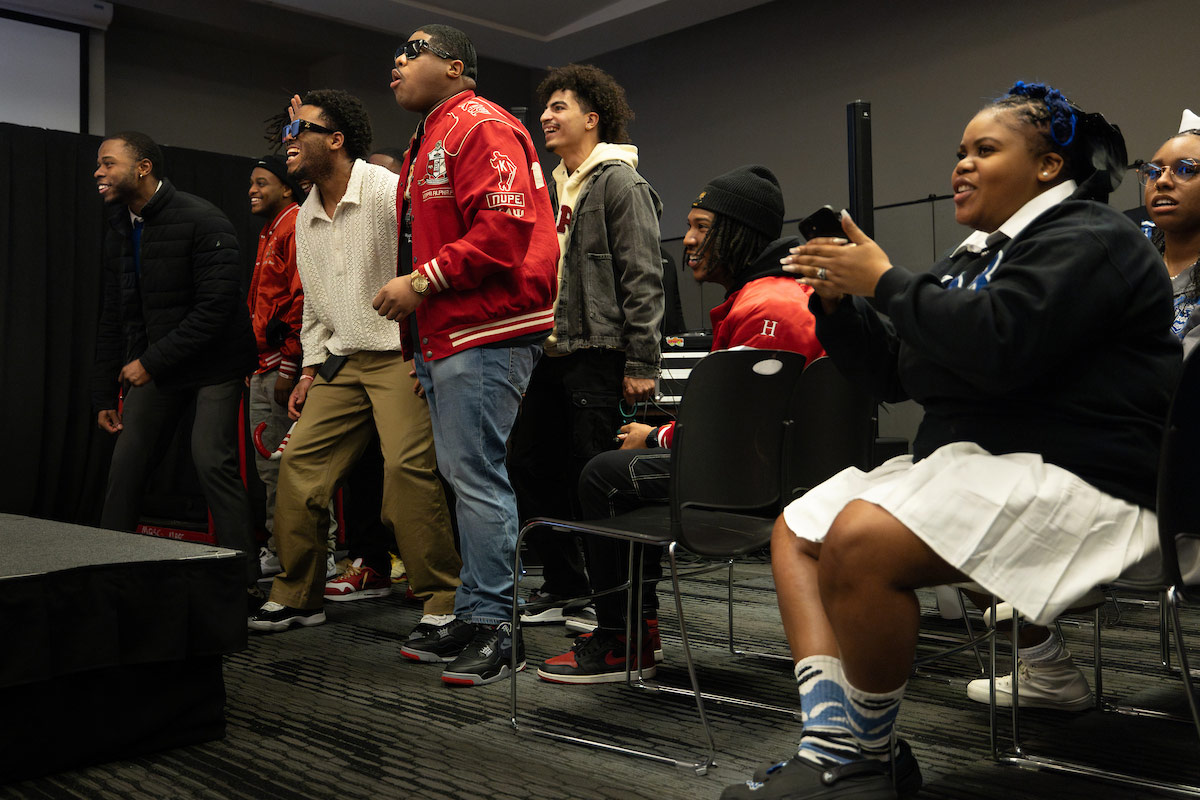 UNO students participate in the 2025 Divine Nine Stroll Off.