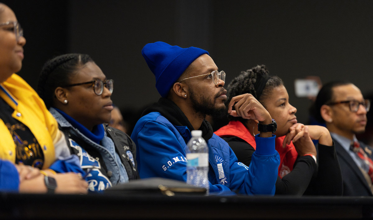 UNO students participate in the 2025 Divine Nine Stroll Off.