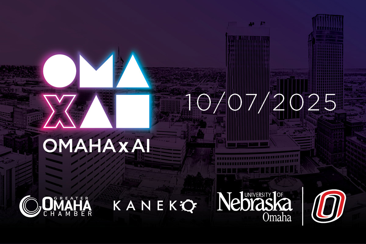 The University of Nebraska at Omaha (UNO), in partnership with KANEKO, will host OMA x AI the afternoon of Tuesday, Oct. 7, 2025, at KANEKO in Downtown Omaha.